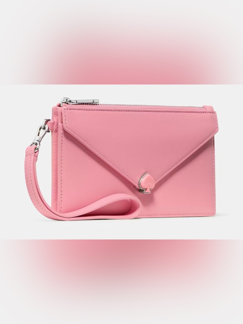 $189 Kate Spade ♠️ Yours Truly Pink  Envelope Wristlet Clutch Leather NWT